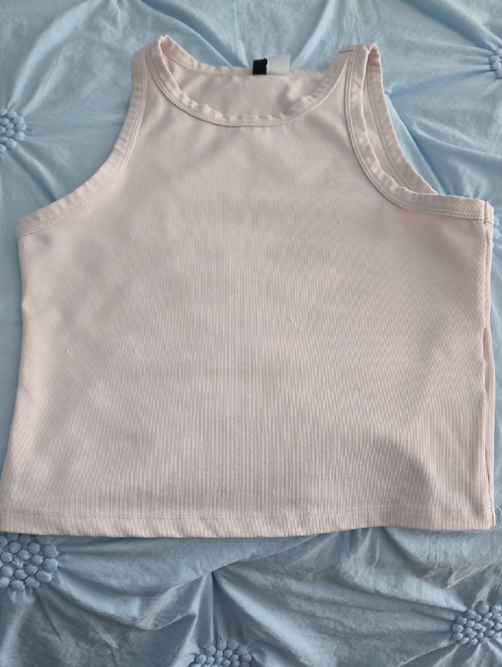 H&M Pale Pink Ribbed Crop Tank